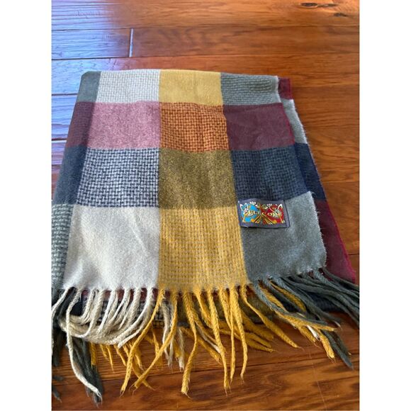 Celtic Tartan Plaid patchwork Scarf Wool Blend  74”X27” - Picture 6 of 8